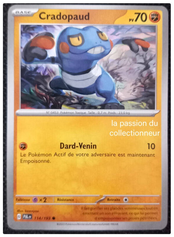 Carte pokémon commune classique de Cradopaud 114/193