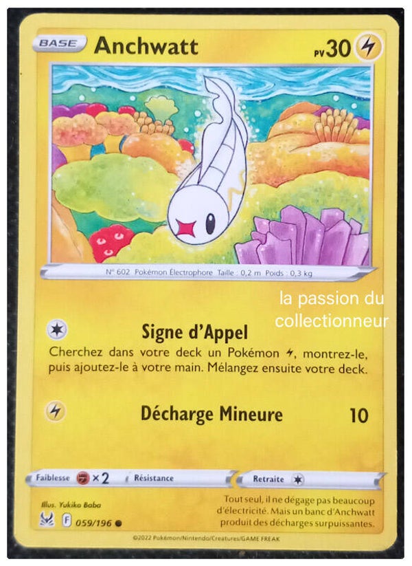 Carte pokémon commune classique de Anchwatt 059/196
