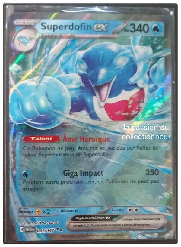 Carte pokémon double rare de Superdofin 061/167