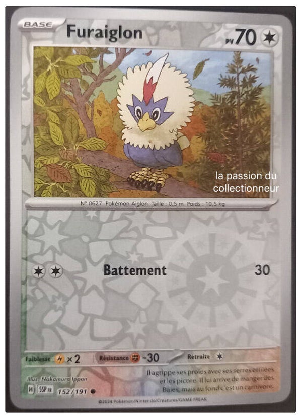 Carte pokémon reverses de Furaiglon 152/191