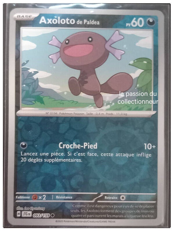 Carte pokémon reverses de Axoloto 093/159