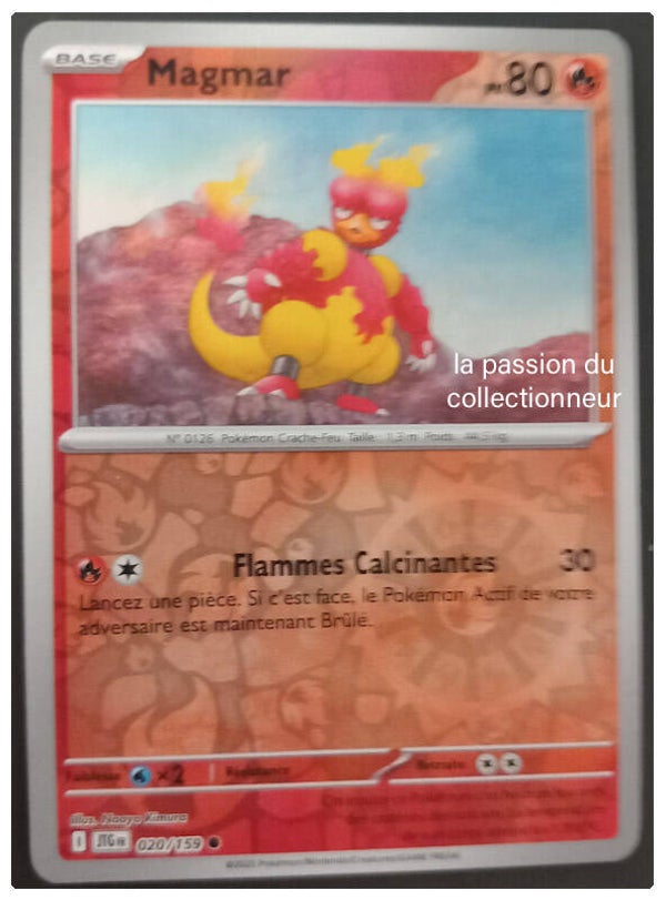 Carte pokémon reverses de Magmar 020/159