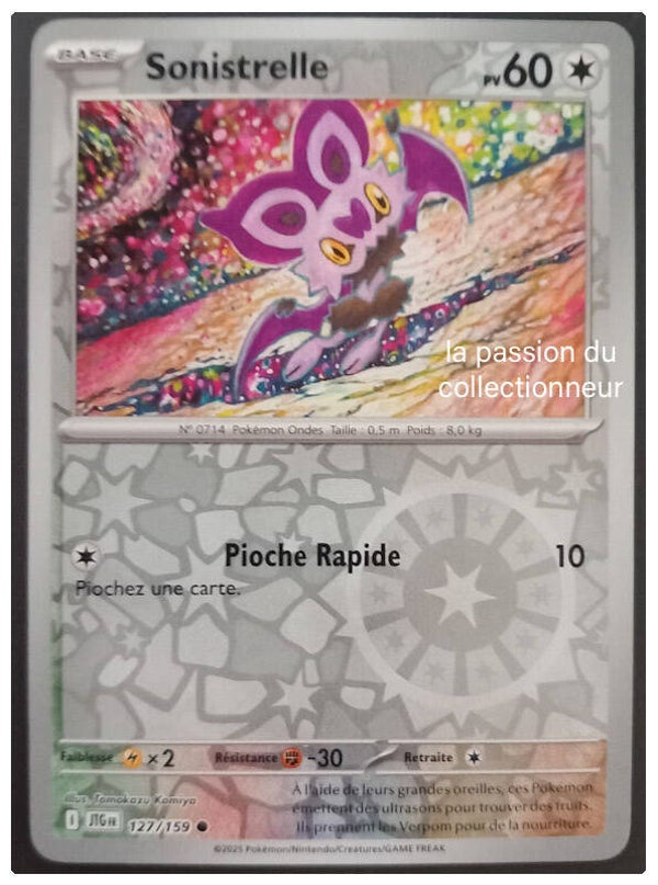 Carte pokémon reverses de Sonistrelle 127/159