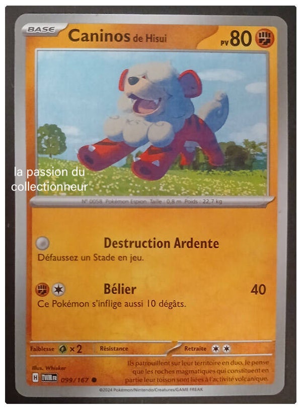 Carte pokémon de Caninos 099/167