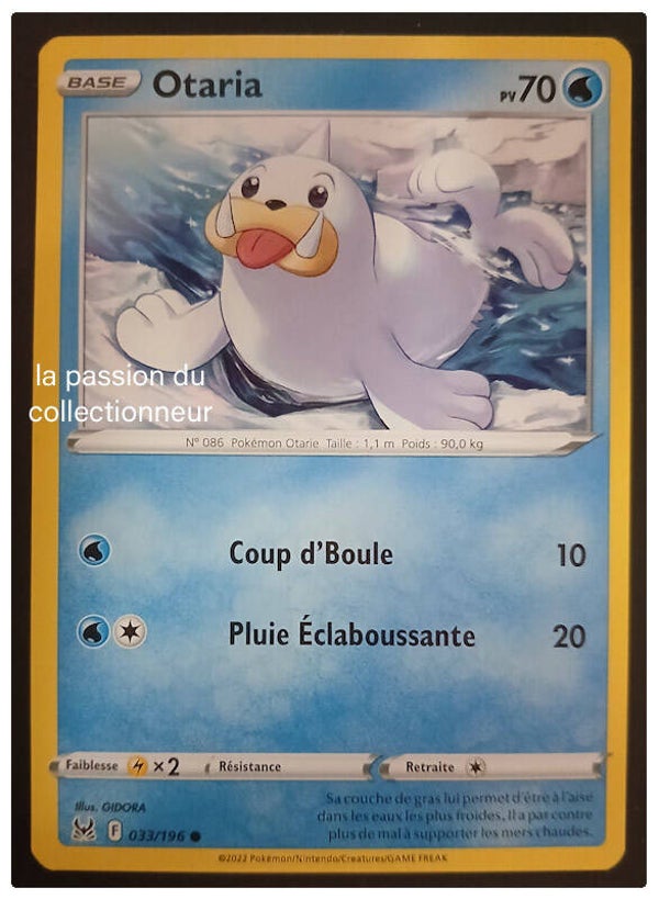 Carte pokémon de Otaria 033/196