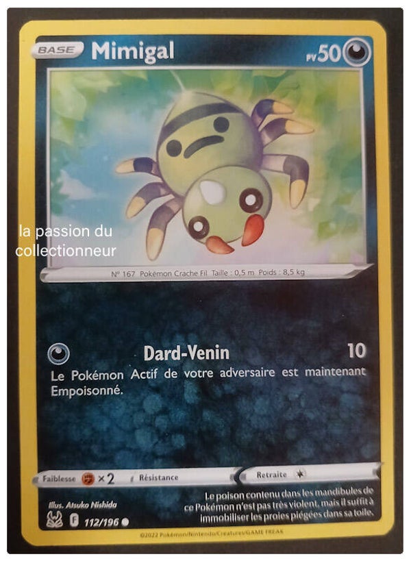 Carte pokémon de Mimigal 112/196
