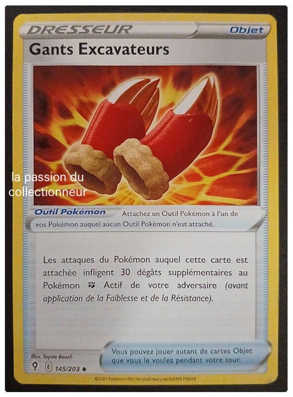 Carte pokémon des Gants Excavateurs 145/203