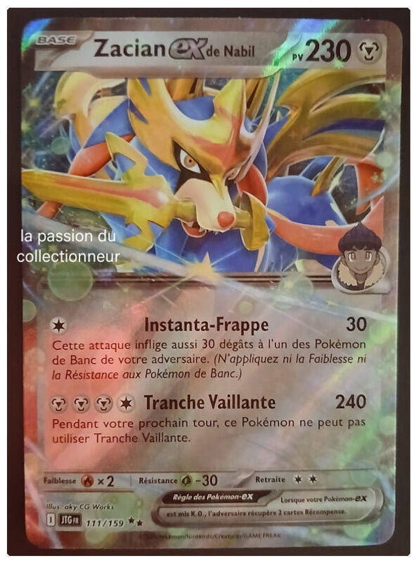 Carte pokémon de Zacian 111/159