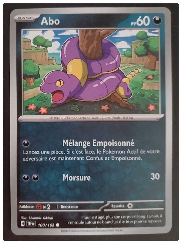Carte pokémon de Abo 100/162