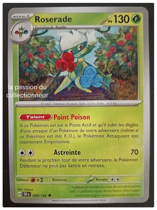Carte pokémon de Roserade 009/162