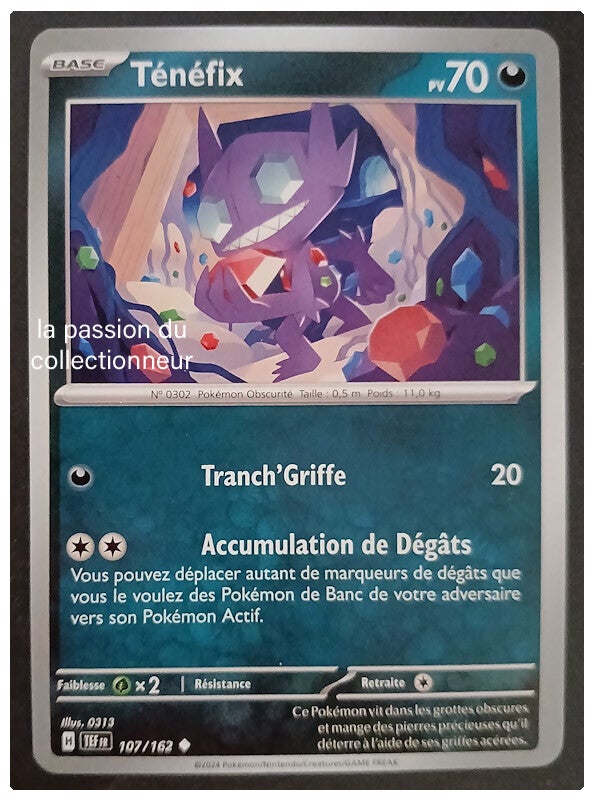 Carte pokémon de Ténéfix 107/162