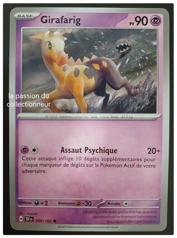 Carte pokémon de Girafarig 066/162