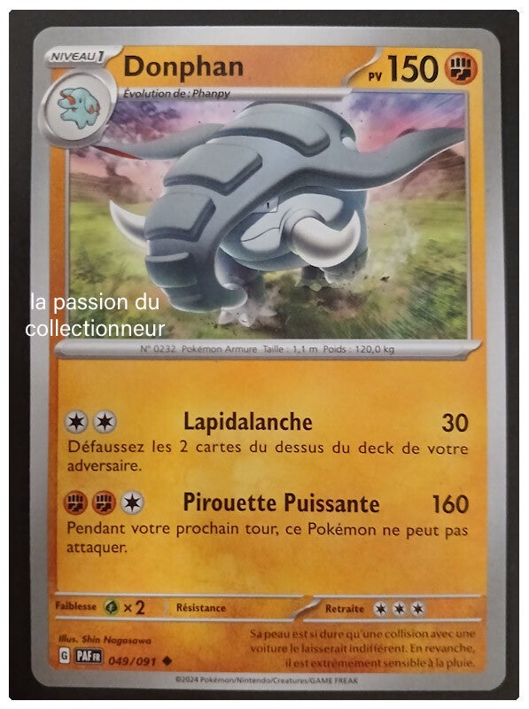 Carte pokémon de Donphan 049/091