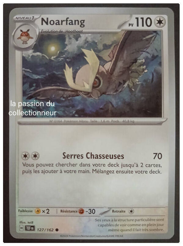 Carte pokémon de Noarfang 127/162