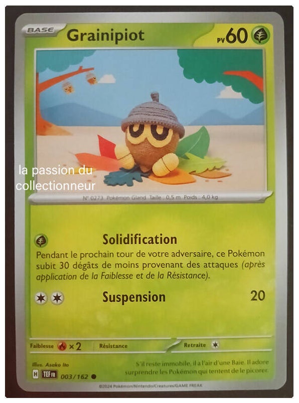 Carte pokémon de Grainipiot 003/162