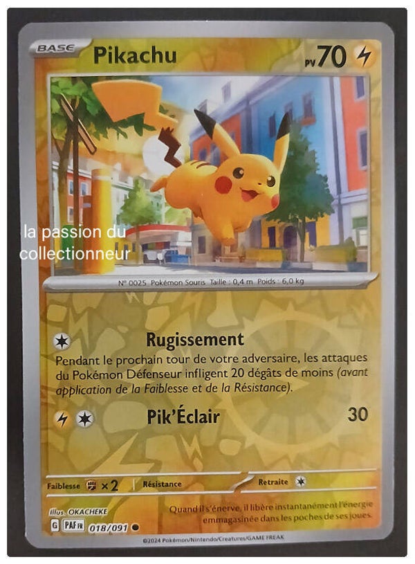 Carte pokémon de Pikachu 018/091