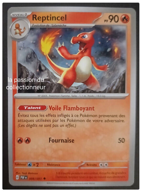 Carte pokémon de Reptincel 008/091