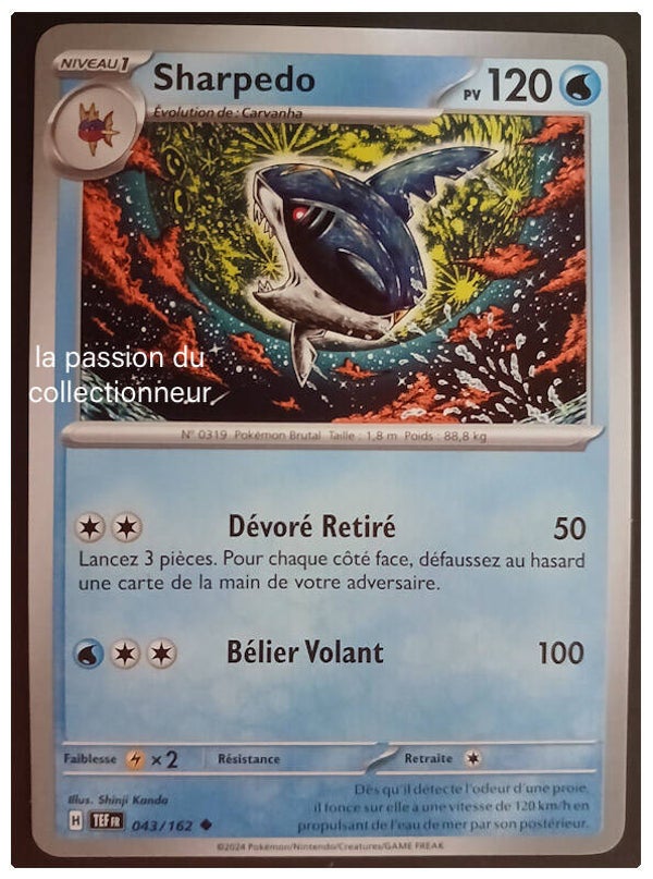 Carte pokémon de Sharpedo 043/162