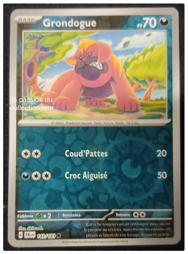 Carte pokémon de Grondogue 142/193