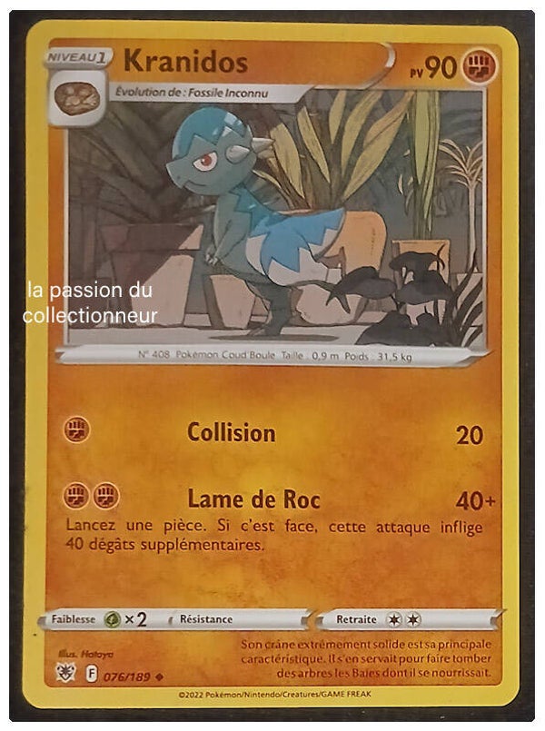 Carte pokémon de Kranidos 076/189