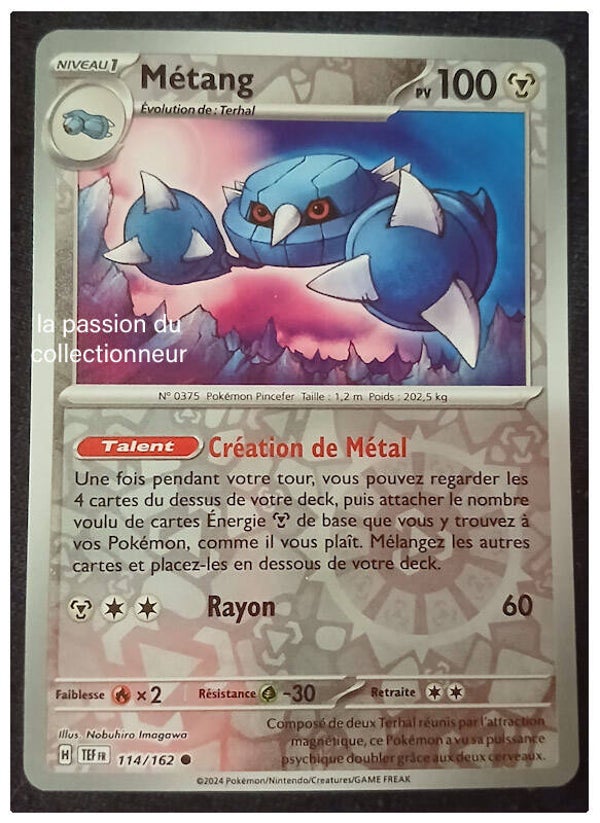 Carte pokémon de Métang 114/162