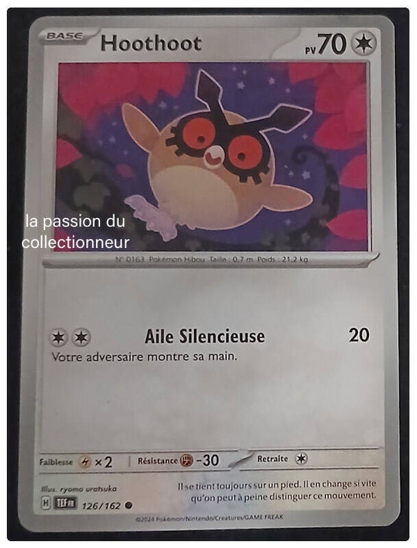 Carte pokémon de Hoothoot 126/162