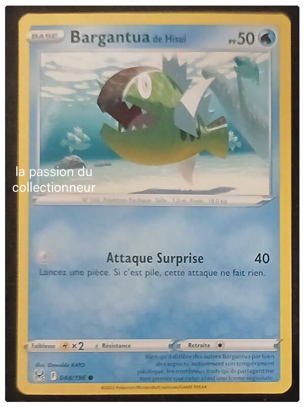 Carte pokémon de Bargantua 044/196