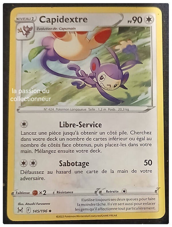 Carte pokémon de Capidextre 145/196