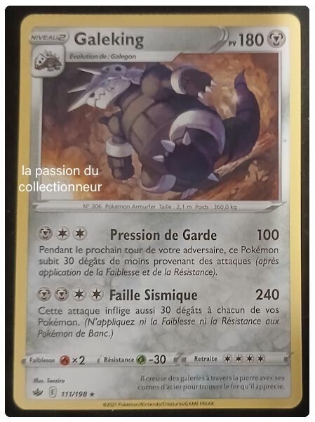 Carte pokémon de Galeking 111/198