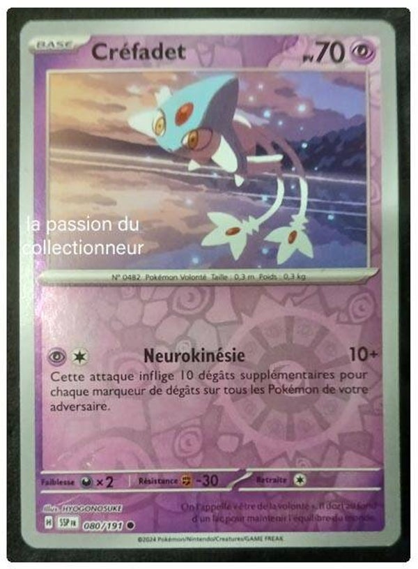 Carte pokémon de Créfadet 080/191