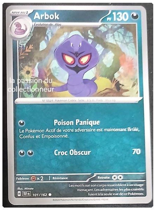 Carte pokémon de Arbok 101/162