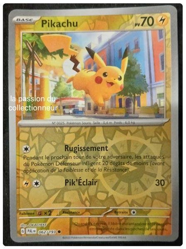 Carte pokémon de Pikachu 062/193