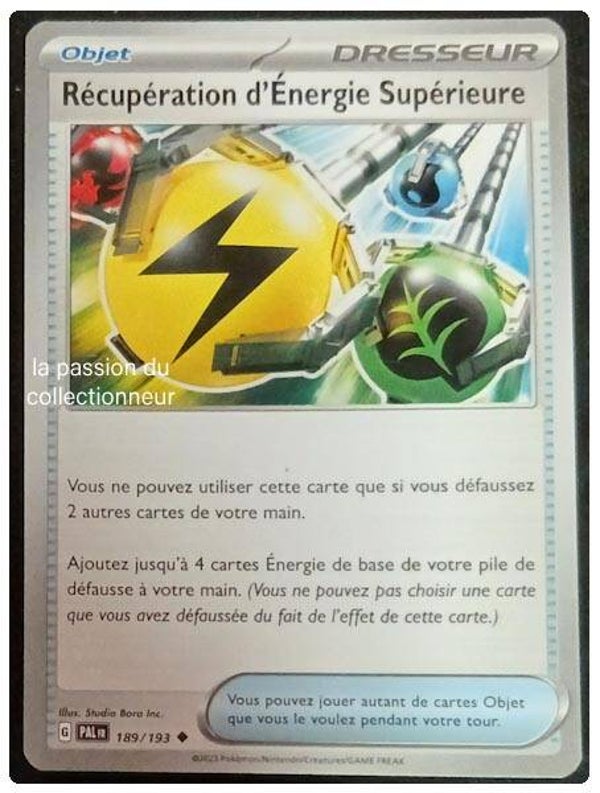 Carte pokémon de la Récupération d'Énergie Supérieure 189/193