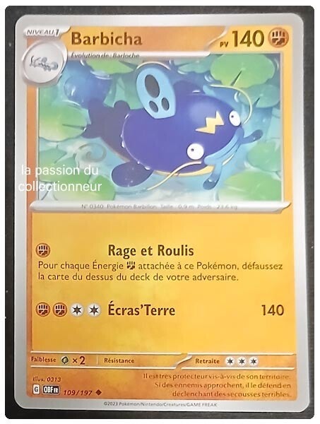 Carte pokémon de Barbicha 109/197