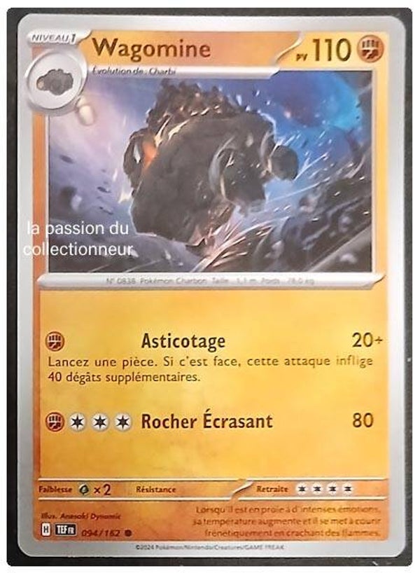 Carte pokémon de Wagomine 094/162