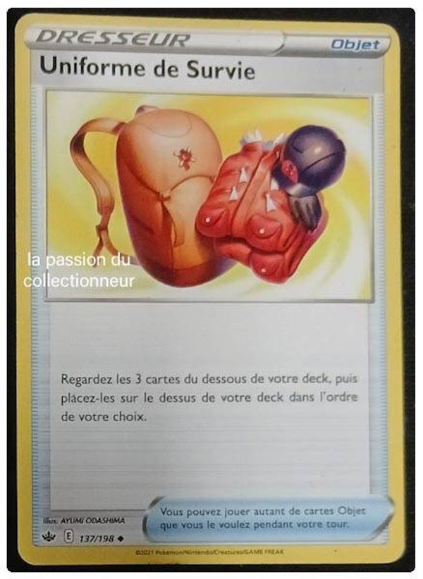 Carte pokémon de l'Uniforme de Survie 137/198