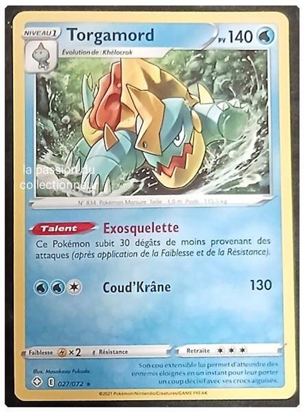 Carte pokémon de Torgamord 027/072