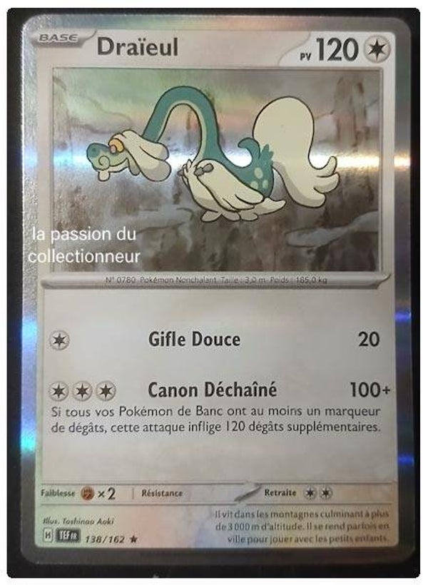 Carte pokémon de Draïeul 138/162