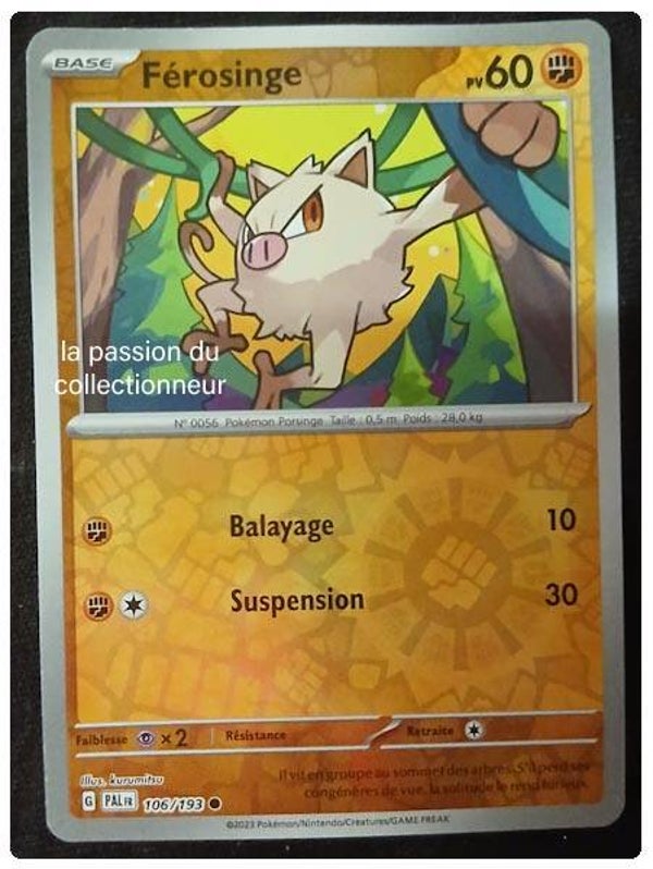 Carte pokémon de Férosinge 106/193