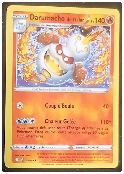 Carte pokémon de Darumacho de Galar 028/189