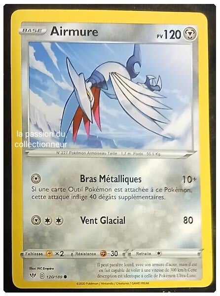 Carte pokémon de Airmure 120/189