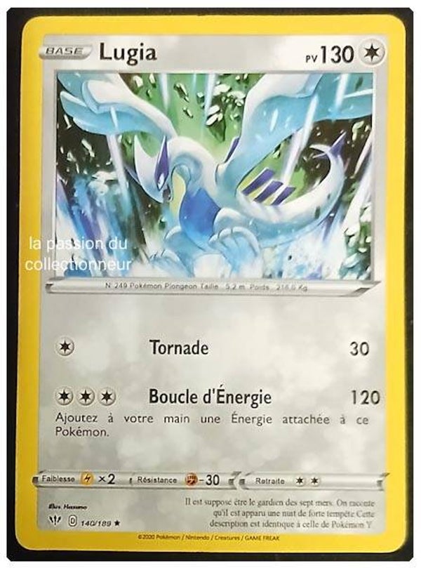 Carte pokémon de Lugia 140/189
