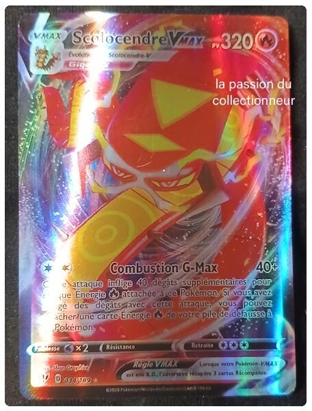 Carte pokémon de Scolocendre VMAX 034/189