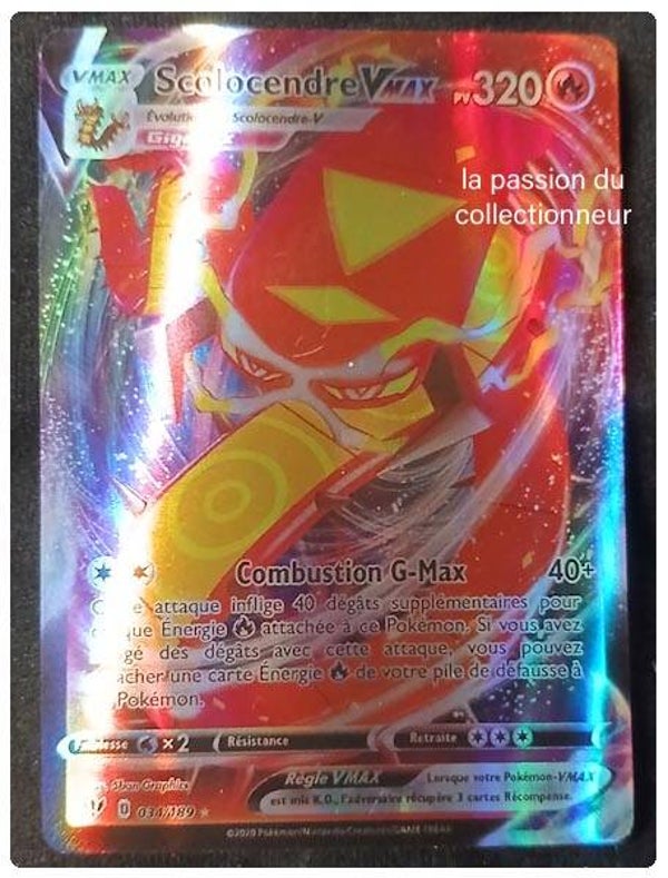 Carte pokémon de Scolocendre VMAX 034/189