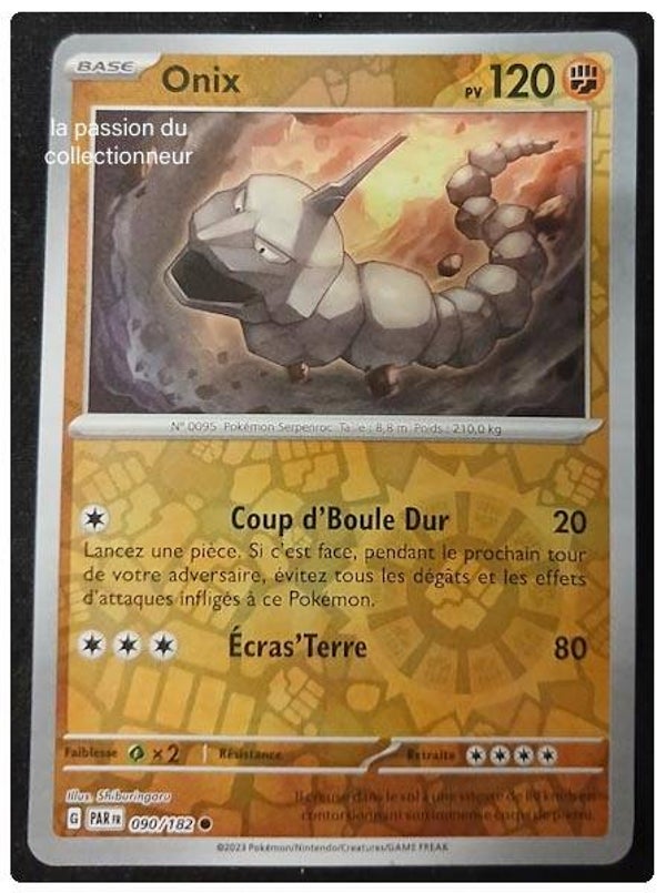 Carte Pokémon de Onix 090/182