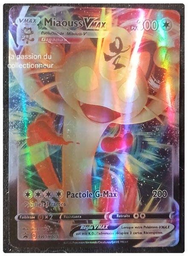 Carte pokémon de Miaouss VMAX SWSH005