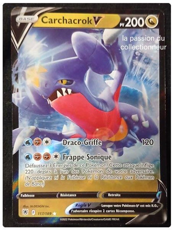 Carte pokémon de Carchacrok 117/189 V