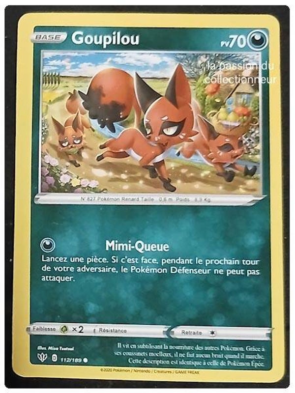 Cartes Pokémon de Goupilou 112/189 commune