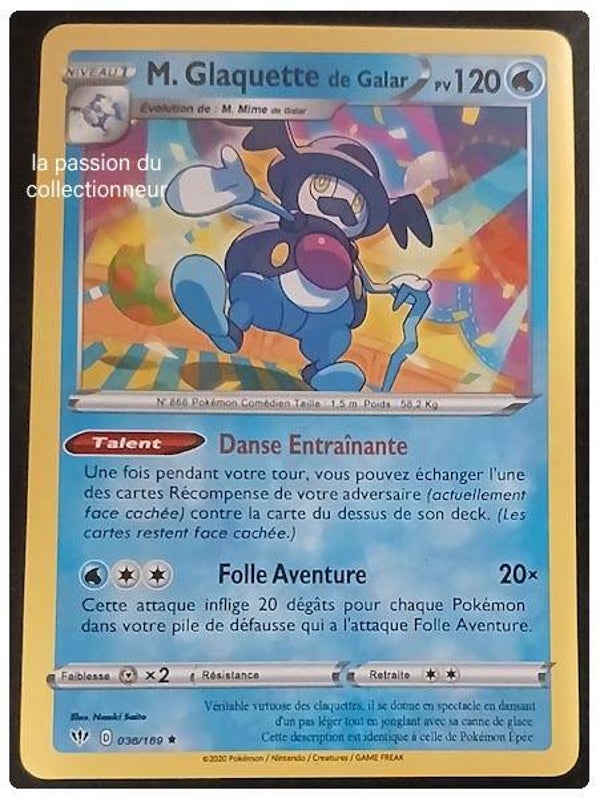 Carte pokémon de M. Glaquette 036/189 rare