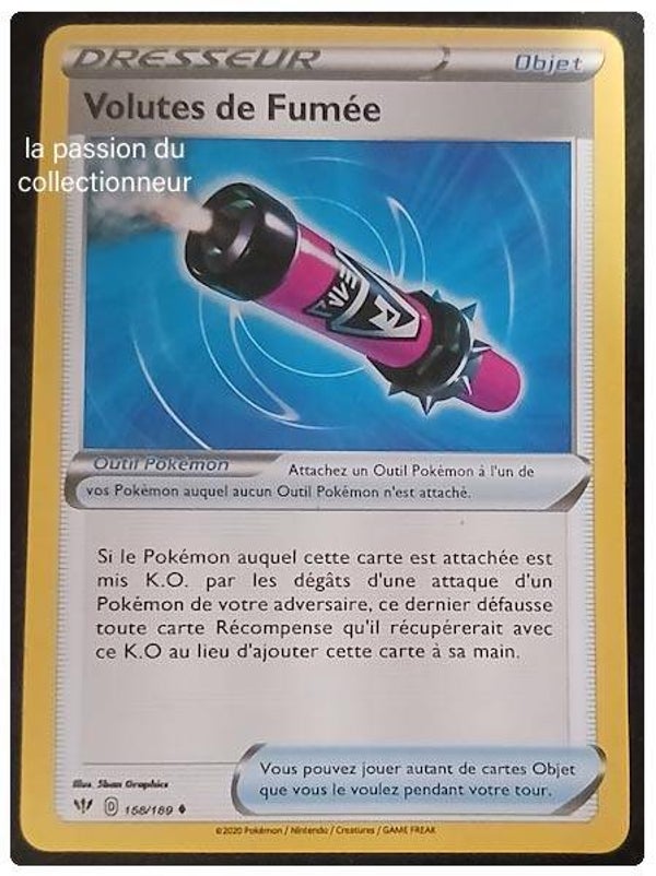 Carte pokémon du Voluts de Fumée 158/189 peu commune